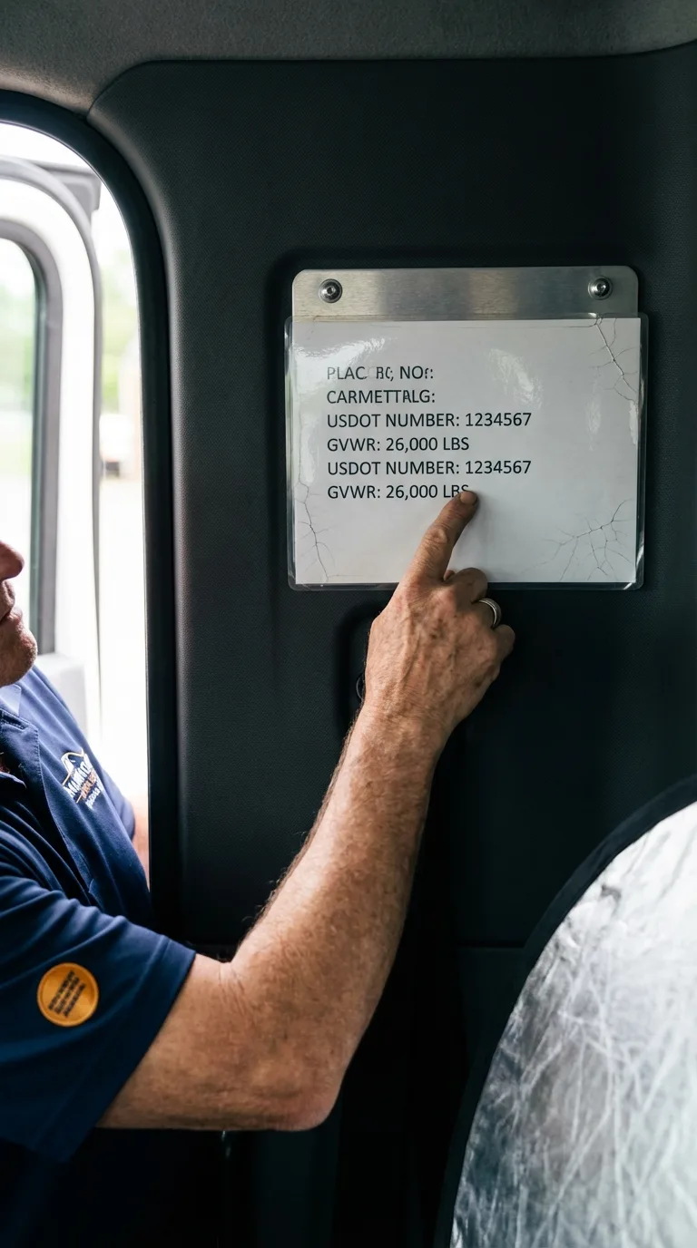 USDOT licensing placard verification in Falls Creek